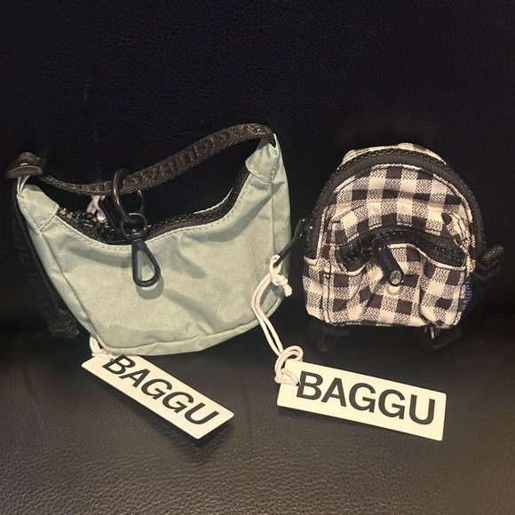 BAGGU Handbags - NEW! BAGGU gingham mini and green crescent mini bags - both new with tags!